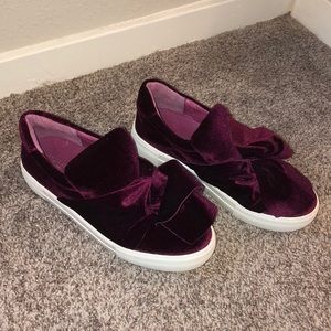 Maroon Velour Slide On Shoes BRAND NEW
